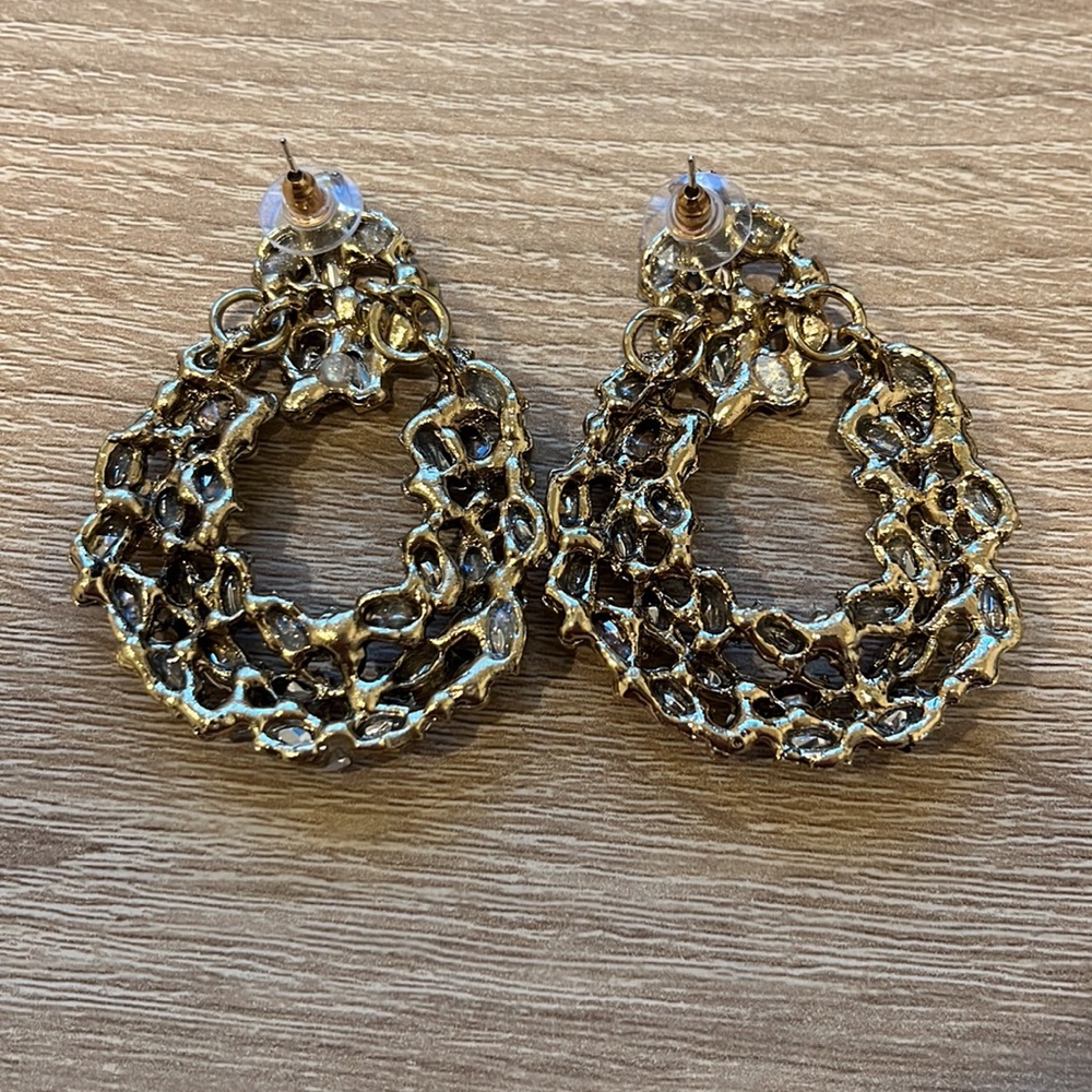 Multicolor Rhinestone Drop Earrings - Picture 3 of 4